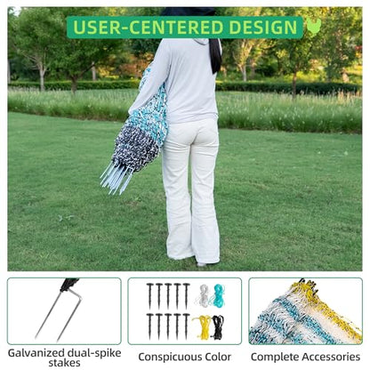 Poultry Netting Electric Fence, Portable Livestock Nets Mesh for Chickens, Ducks, Geese, Turkey, Electric Fencing for Backyards, Homesteaders, Farms, Ranches (Bright Blue, 41.5" H x 164' L Poultry)