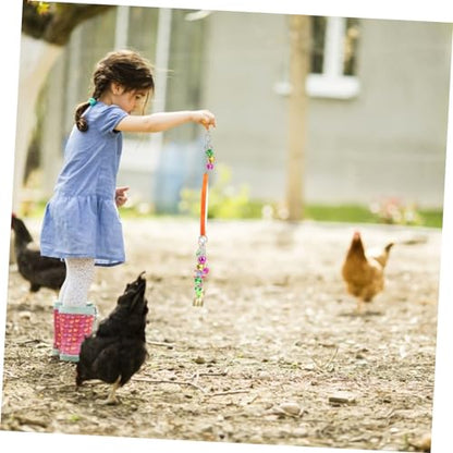 1pc Chicken Mirror Toy for Birds Cage Accessory with Hanging for Farm Garden Pet Cage Fun and Engaging Bird Mirror Toy with Bells