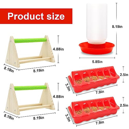 Chick Feeder and Waterer Kit with Chick Perch, 1l Chick Waterer, Flip Top Poultry Feeder, Chick Starter Kit for Chick Brooder, Baby Chicken Supplies for Baby Chick, Duck and Quail - color: Chick Feeder and Waterer Kit with Chick Perch