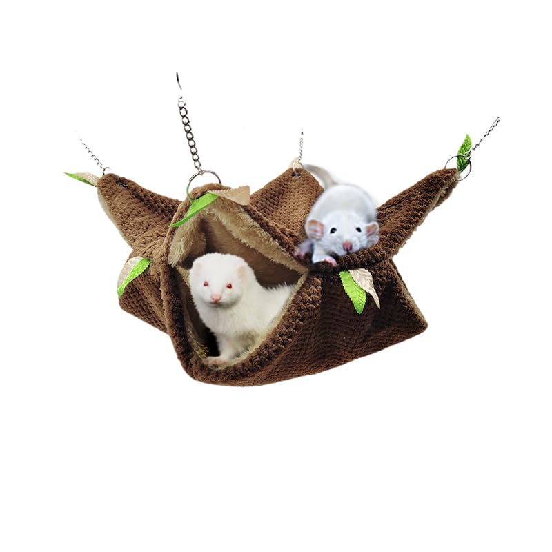 EAEDMY Ferret Rat Hammock Tunnel Toys Cage Accessories, Guinea Pig Hideout Tunnel, Warm Bed for Rat Ferret Guinea Pig Sleep Hide and Play (3.Hammock) - color: 3.Hammock