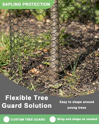 Vensovo Black PVC Coated Chicken Wire, 57in x 100ft Poultry Netting Roll, 1 inch Hex Mesh Garden Fence for Chicken Coop, Rabbit Pen, Yard - size: 57 inchx100 Ft