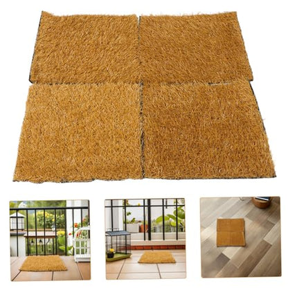 Toyvian 4pcs Chicken Nesting Pads Washable Artificial Grass Coop Bedding Liners for Hens Reusable Nest Box Mats for Eggs Nesting Mats for Chicken Coop
