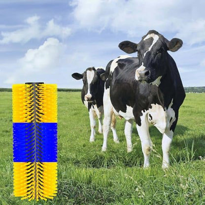 4 Sets Scratch Brushes For Livestock - 20 X 8 Inch Anti-Itch Tool,Multifunctional Cow Scratching Grooming Brush,Screws And Nuts For Sheep, Cattle, Horses, Pigs,Effectively Protecting The Fence - color: blue yellow