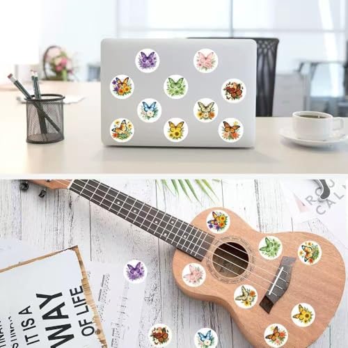 1000 Pcs Flower Butterfly Stickers for Boys Girls. 2 Roll 1 Inch Plant Stickers Bulk .Floral Scrapbook Nature Sticker Packs for Water Bottles Phone Laptop - color: Butterfly Flower