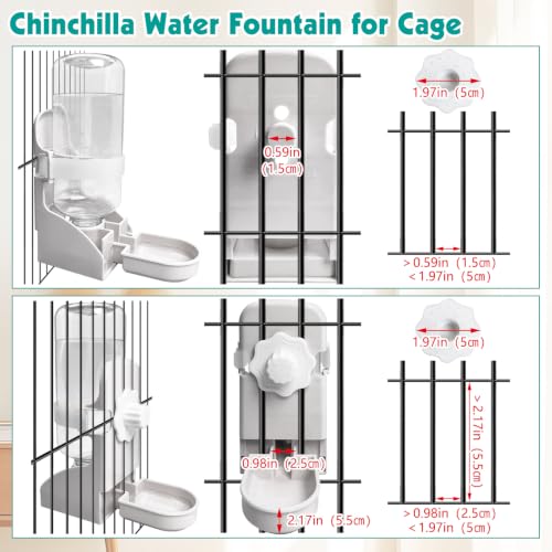 kathson 2PCS Rabbit Water Bottle, 17oz Hanging Water Fountain Automatic Dispenser No Leak WaterFeeder for Bunny Chinchilla Guinea Pig Hedgehog Ferret - size: 2PCS Water Dispenser, White