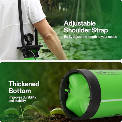 VIVOSUN 1.35-Gallon Pump Sprayer, Pressurized Lawn & Garden Sprayer with Adjustable Shoulder Strap, for Plants Spraying, Garden Watering and Household Cleaning - color: Green, size: 1.35 Gallons