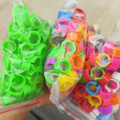100pcs Foot Bands - 8/10/12mm Poultry Leg Straps, 10 Colors, No. 001-500 Poultry Leg Straps for Chicken, Duck, Pigeon 8mm (0.31in) 301-400 - color: 8mm (0.31in)301-400