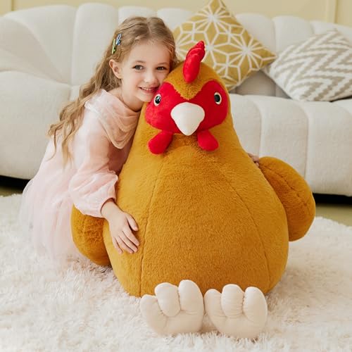 IKASA Giant Chicken Stuffed Animal Plush Toy,Big Large Jumbo Soft Toys,25.5" Huge Size Cute Fluffy Plushy Oversized Fat Plushie,Gifts for Kids - style: Chicken