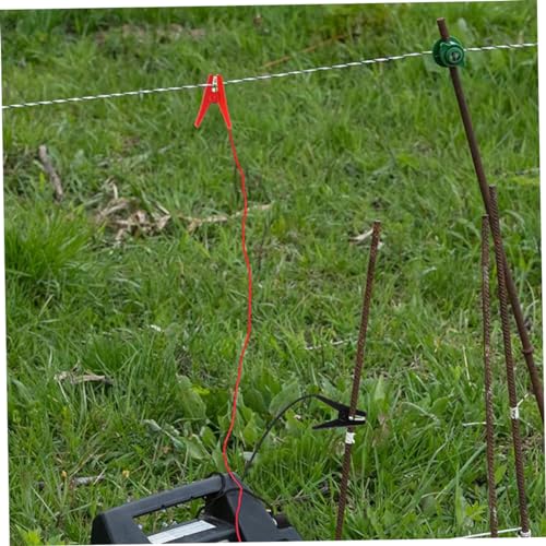 Happyyami 2pcs Electric Fence Jump Cable with Clips Durable Copper Solar Powered Fencing Wire for Livestock Weather Resistant Outdoor Use Easy Connection for Farm Protection