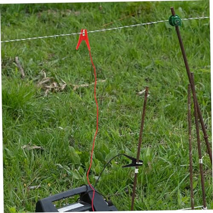 Happyyami 2pcs Electric Fence Jump Cable with Clips Durable Copper Solar Powered Fencing Wire for Livestock Weather Resistant Outdoor Use Easy Connection for Farm Protection