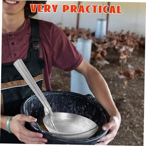 YARNOW Iron Ladle Spoon for Feeding Livestock Heavy Duty Portable Water Scoop with Convenient Handle for Farmers and Homesteaders Thick Polished Iron Design