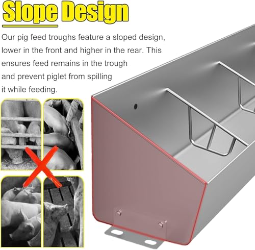 Heavy Duty Pig Feeder Trough/Livestock Feeding & Watering Troughs, Interior Outside Pot Belly Pig Water Trough 4' 5 6 Feet Long, for Pasture Sheds Pen Weatherproof(1.2m/3.9ft 4bit)