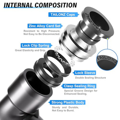 TAILONZ PNEUMATIC Elbow and Straight Combination 1/4 Inch Tube OD x 1/8 Inch NPT Thread Push to Connect Fittings PC-1/4-N1+PL-1/4-N1(Pack of 30) - size: 1/4"OD x 1/8"NPT