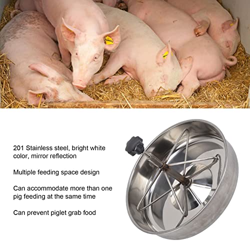 Piglets Feeding Trough, Stainless Steel Pig Feed Trough, Farm Animal Poultry Livestock Feeding Tool for Goat, Duck, Sheep, Piglets, Chicken (Large) - size: Large
