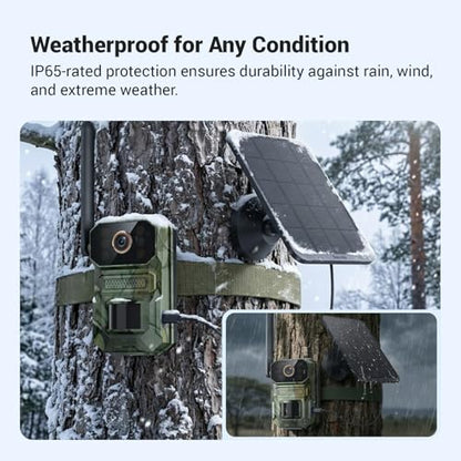 Hubposh 4G LTE Cellular Solar Security Camera | 1080p bullet cam, night vision with motion activated, 2-way talk, IP65 outdoor security, built-in SIM, plan sold separately