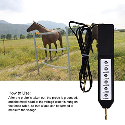 Electric Fence Tester, Electric Fence Light, Electric Fence Posts for Measuring Various Metal Wires, Ropes, Etc