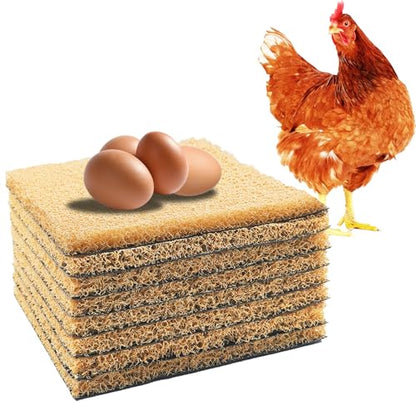 DRQ 8 Pcs Nesting Pads for Chicken Coop - Washable Chicken Nesting Pads, Reusable Chicken Coop Accessories for Hen Laying Mats 12"×12" (Brown) - color: Brown