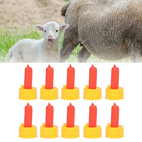 Agatige 10PCS Lamb Milk Drink Nipple, 3x5cm Silicone Sheep Nursing Feeder Goat Nipples for Orphaned Small Animal Feed