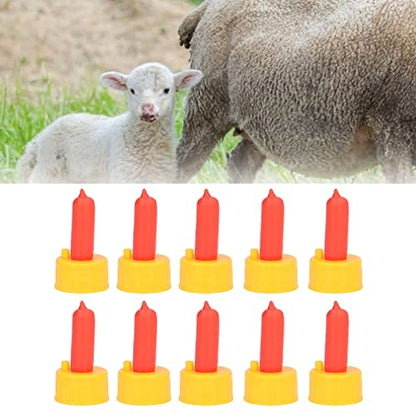Agatige 10PCS Lamb Milk Drink Nipple, 3x5cm Silicone Sheep Nursing Feeder Goat Nipples for Orphaned Small Animal Feed