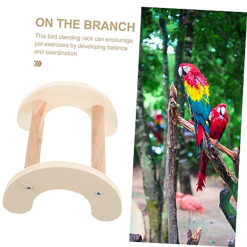 WOONEKY Bird Perch Wooden Stand for Chickens and Parrots Entertainment Roosting Platform for Bird Cage Supplies and Training Easy to Install Simple Design
