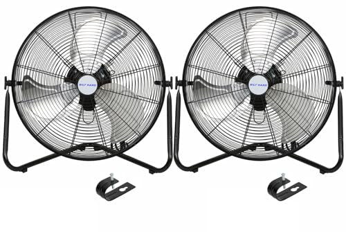 BILT HARD 20" High Velocity Floor Fan, 4600 CFM 3-Speed Industrial Shop Fan with Wall-Mounting System, Heavy Duty Metal Fan for Garage Workshop and Warehouse, 2 Pack - size: 20 inch