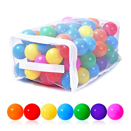 Colorful 100pcs Ball Pit Balls 2.2-inch Plastic Ocean Ball Crush Proof Stress Balls for Kids Pool Ball Playhouse Pit Accessories - color: Colorful Pack of 100