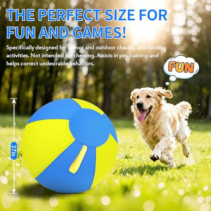 18 Inch Herding Ball for Dogs with Durable 1000D Oxford Cover - Interactive Dog Toy with Handles for Medium Breeds, Anti-Burst & Heavy Duty Herding Ball for Australian Shepherds, Border Collies