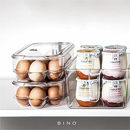 BINO Plastic Egg Container for Refrigerator - Clear, 21 Count, Sturdy, Durable - size: 21 Egg