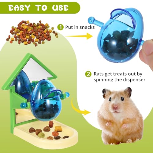 2 Pack Rat Enrichment Toys - Interactive Foraging & Puzzle Games, Treat Dispensing Slow Feeder for Rat, Hamster, Chinchilla, Hedgehog