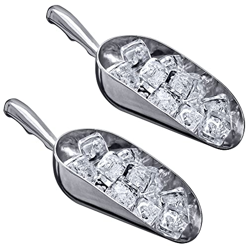 Amazing Abby - Elsa - 24-Ounce Aluminum Ice Scoops (Set of 2), Cast Aluminum Utility Scoops, Food-Grade, Good for Home and Commercial Use, NOT Dishwasher-Safe, Hand-Wash Recommended