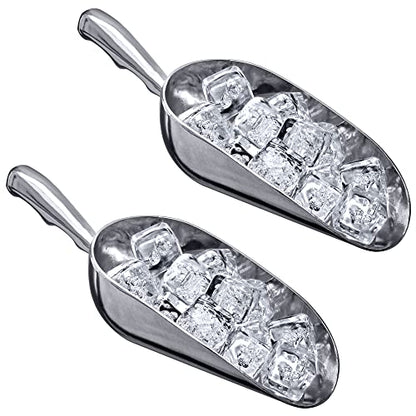 Amazing Abby - Elsa - 24-Ounce Aluminum Ice Scoops (Set of 2), Cast Aluminum Utility Scoops, Food-Grade, Good for Home and Commercial Use, NOT Dishwasher-Safe, Hand-Wash Recommended