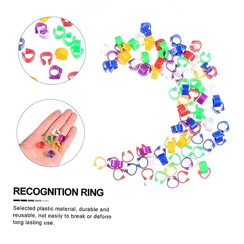 Abaodam 100pcs Poultry Foot Ring Leg Bands Bird Duck Chicken Leg Band Clip Ring Smooth Pigeon Dove Foot for Easy Identification