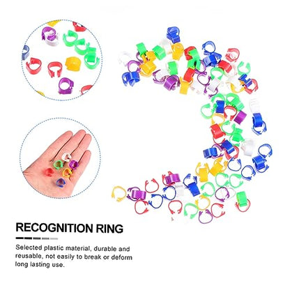 Abaodam 100pcs Poultry Foot Ring Leg Bands Bird Duck Chicken Leg Band Clip Ring Smooth Pigeon Dove Foot for Easy Identification