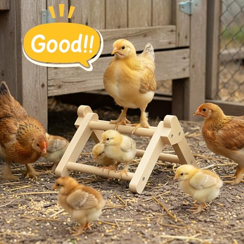 Innoland Chick Perch Foldable, Chick Toys Stable & No Assemble, Baby Chick Toys for Stand Training, 8.27" × 7.68" × 4.92" Roosting Perch for Chicks Brooder | Coop (S) - size: 8.27" × 7.68" × 4.92"