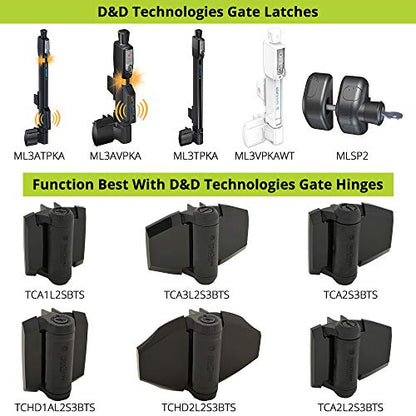 D&D Technologies ML3VPKAWT MagnaLatch Vertical Pull 12-inch Gate Latch, Magnetic Lock System, Professional-Grade Child & Pet Safety Latch, Rekeyable Security Lock System, Square Gate Frame and Post