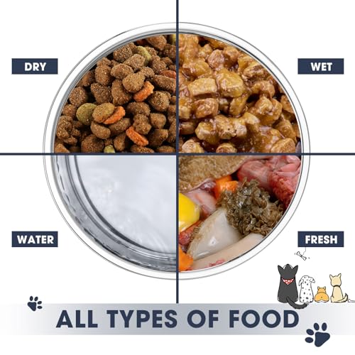 Teenyyou 8 Pcs Hammered Stainless Steel Dog Bowls 8 Cup/64 oz, 8.5 Dia Metal Pet Food and Water Bowls Bulk Thickened Durable Replacement Dish for Small Medium Large Dog (Silver) - size: 8 Cup/64 Oz, 8.5 Dia