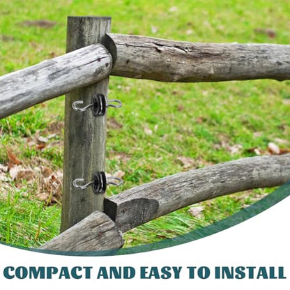 4pcs Electric Fence Insulator Kit for Posts and Reusable Spring-Loaded Gate Handle Anchors for Livestock and Farm Use