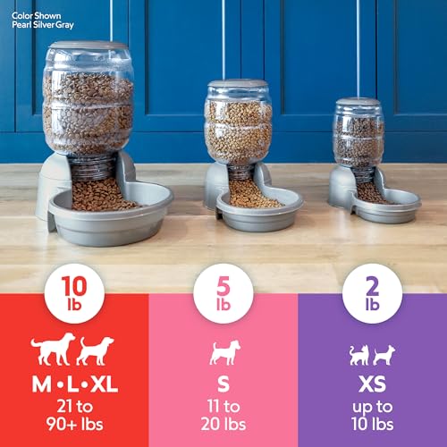 Petmate Replendish Gravity Feeder, 5 lb, Blue, Made in USA - color: Pearl Peacock Blue, size: 5 LB