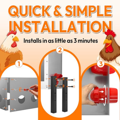 Chicken Feeder Metal 40lb,Automatic Chicken Feeder with Viewing Window,No Waste Height Adjustable Large Capacity Poultry Equipment,Rat Proof,Rodent Proof,Weatherproof Silo,Outdoor Chicken coop