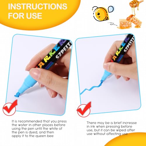 Dunzoom 5 Pcs Queen Bee Marking Pen 5 Color Bee Queen Marker Pens Water Based Paint Markers Beekeeper Marking Tools Supplies for Bees Safely