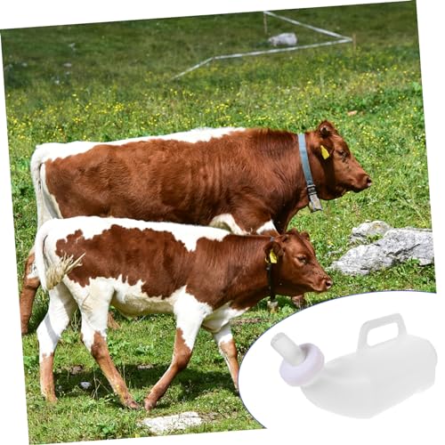 Outanaya 2L Calf Nursing Bottle Set Thickened Livestock Feeding Bottles for Calves Comfortable to Hold Design 2-Pack White Random Color
