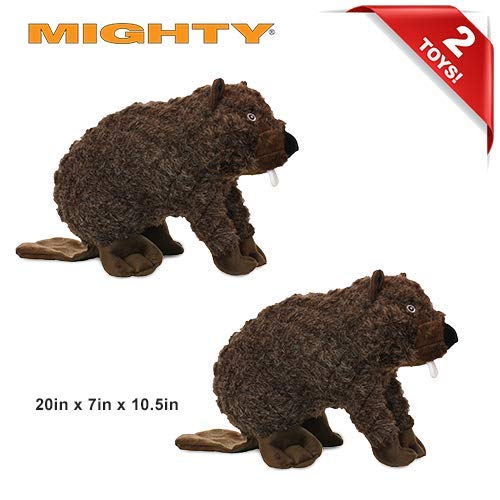 MIGHTY® 2 Pack Massive Beaver Ultra Plush Dog Toys | Multiple Layers & Reinforced Seams , Washable and Floats , Mighty® Construction - color: 2PK Brown Beaver
