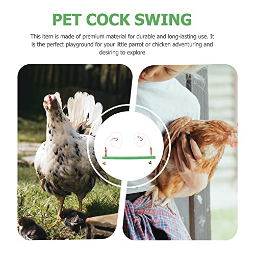 YARDWE Chicken Swing Toy for Coop Natural Safe Wooden Accessories Durable Perch Ladder for Poultry Run Rooster Hens Chicks Pet Parrots Birds Macaw Entertainment