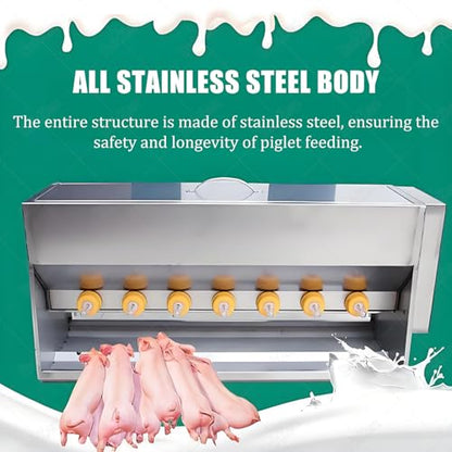 Pig Milk Feeder,Automatic Pig Milk Feeding Machine,Thickened Stainless Steel Piglet Feeder, Large Capacity Milk Box,with 10/14 Nipples 10pacifiers - size: 10pacifiers
