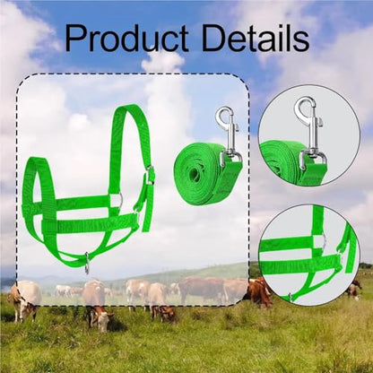 Cattle Halter Nylon Cow Halter Calf Halters Wide Training Supplies Adjustable Cattle for Gentle Control Calves During Grooming
