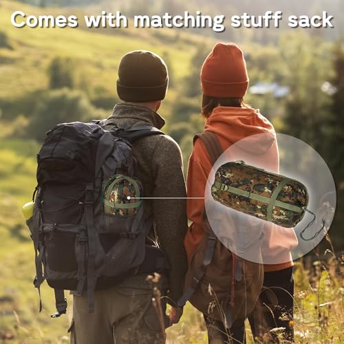 Mirzoyan Woobie Blanket, Military Poncho Liner Camo Insulated Camping Woobie Blanket for Outdoor Hiking (Woodland Digital with Zipper) - color: Woodland Digital With Zipper)