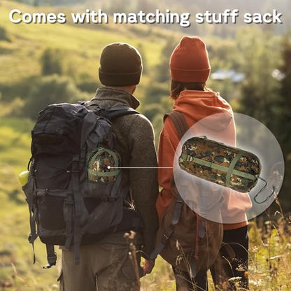Mirzoyan Woobie Blanket, Military Poncho Liner Camo Insulated Camping Woobie Blanket for Outdoor Hiking (Woodland Digital with Zipper) - color: Woodland Digital With Zipper)