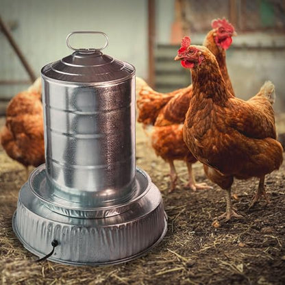 Farm Innovators Heated Base for Double Wall Metal Founts Poultry Waterer, 125W Outdoor Water Bowl Heater for Chickens, Turkeys, Ducks, and Geese