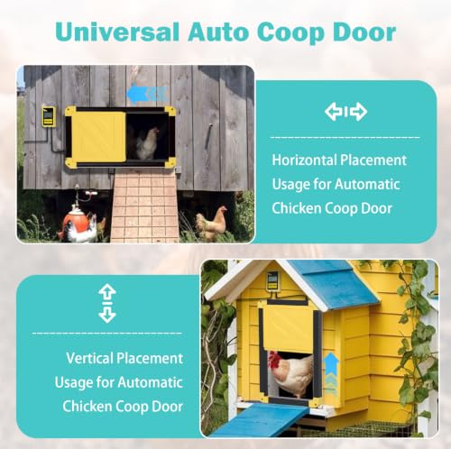 Aivituvin Solar-Powered Automatic Chicken Coop Door with Heating, Weatherproof Auto Opener for Chicken Houses/Duck Runs, Dual Power Modes, Safety Sensor, Easy Installation (Black)