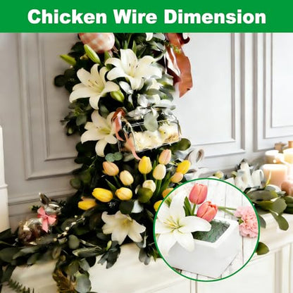 Chicken Wire Fencing,Vinyl Coated Metal Hexagonal Mesh Poultry Netting 16inx13ft Green Hardware Cloth Rabbit Wire for Pet,Goose,Duck Garden Farmer & Plant - size: 16inx13ft/16inx157.5in